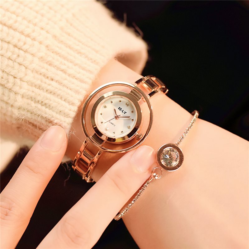 여신 팔찌 시계 여성 학생 한국어 패션 금속 체인 시계 간단한 기질 컴팩트 쿼츠 시계