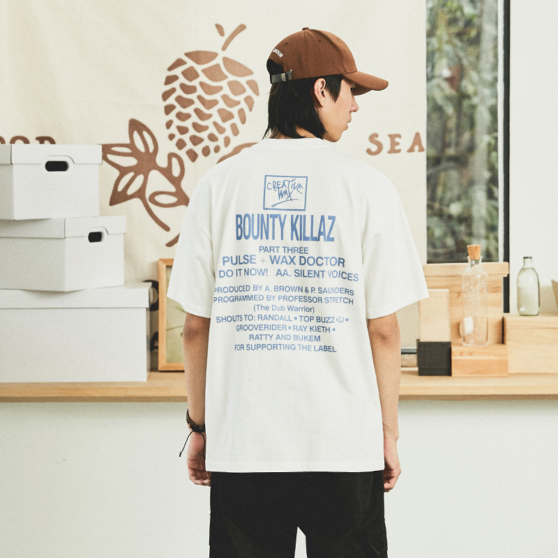 남성 티 순면 반팔 루즈핏 일본 프린트 심플 코디 반팔 학생 티 티셔츠 남자