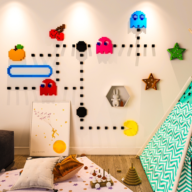 만화 3D 입체 아크릴 어린이 방 식당 침실 기숙사 가게 창조적인 성격 벽 스티커