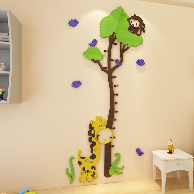 일본 구입 만화 어린이 키 자 3D 입체 벽 스티커 방 유치원 아기 측정