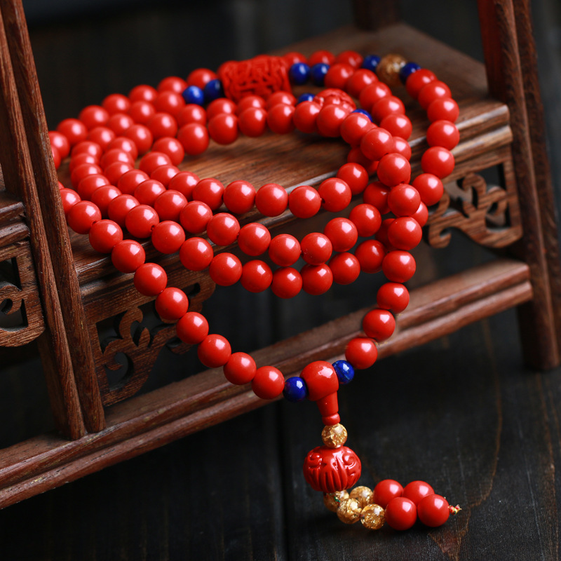 계피 팔찌 빈티지 민족 티벳 불교 악마 묵주 멀티 레이어 장식품