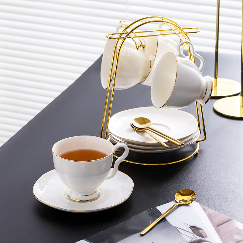 여유로운 찻잔 유럽식 럭셔리 세라믹 커피잔 세트 크리에이티브 심플 홈 커피 컵