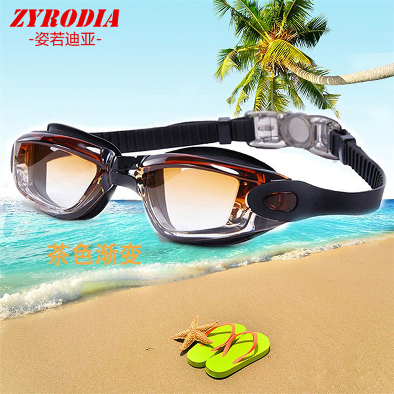 ZYRODIA 새로운 남녀 큰 프레임 수영 안경 여성 고글 방수 및 안티-안개 HD 성인 수영 장비