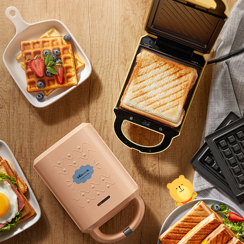 와플메이커 곰 샌드위치 기계 아침 식사 가벼운 음식 와플 홈 빵 다기능 토스트 프레스 베이킹