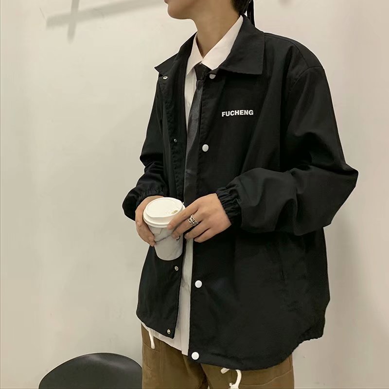 2019 홍콩 스타일 재킷 남성 봄과 가을 트렌디 한 툴링 재킷 커플 느슨한 야구 유니폼 ulzzang 셔츠의 한국어 버전