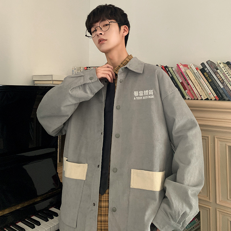재킷 남성 재킷 가을 새로운 남성 코듀로이 야구 유니폼 한국 바람 BF 공구 캐주얼 조수 브랜드의 한국어 버전