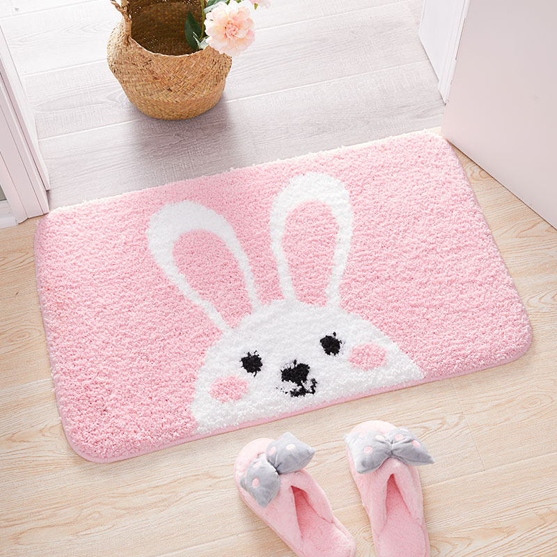 귀여운 만화 욕실 핑크 카펫 작은 흡입 도어 매트 욕실 도어 매트 그물 레드 미끄럼 매트 발 패드