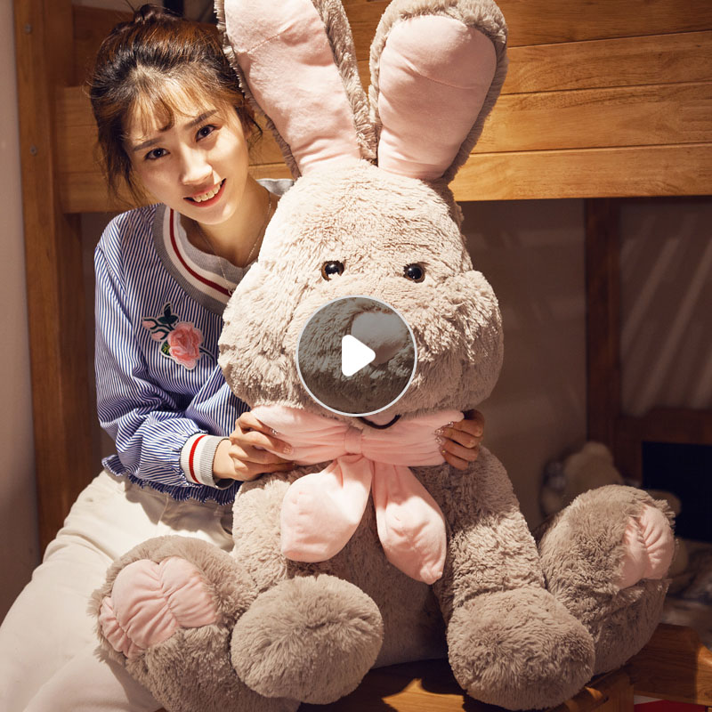 대형 인형 긴 귀 토끼 미국 베개 봉제 장난감 헝겊 포옹 곰 잠자는 꼭두각시 재미 귀여운 소녀