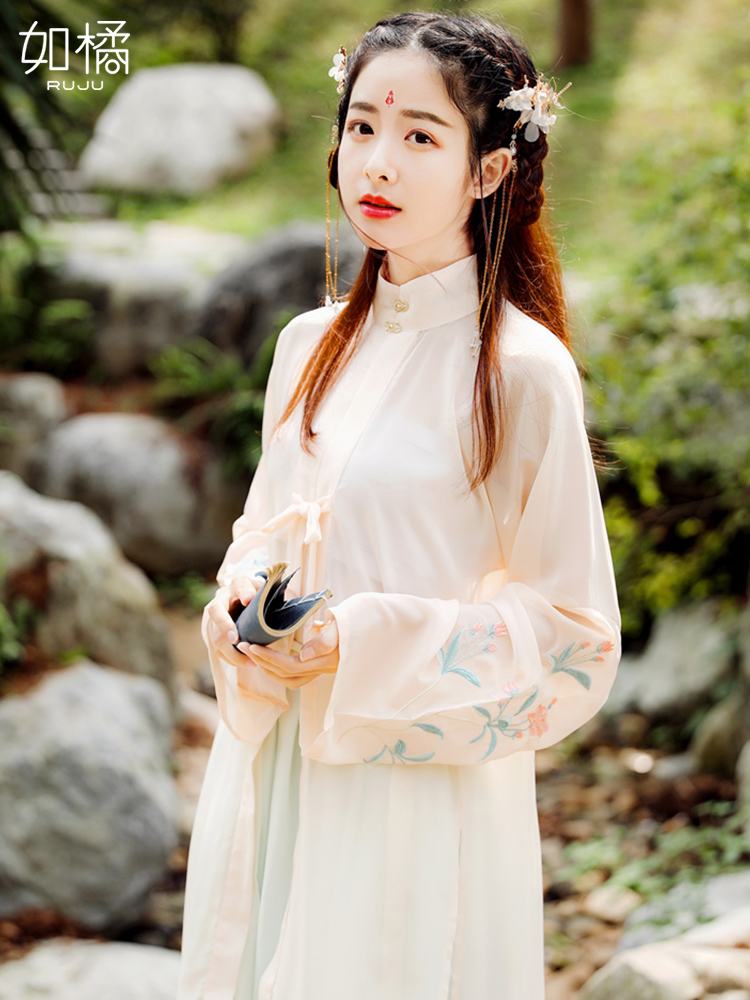 중국 전통의상 명나라 여성 개량 드레스 양배추 전체 허리 하이웨스트 스커트 슈퍼 요정 의상 봄 여름
