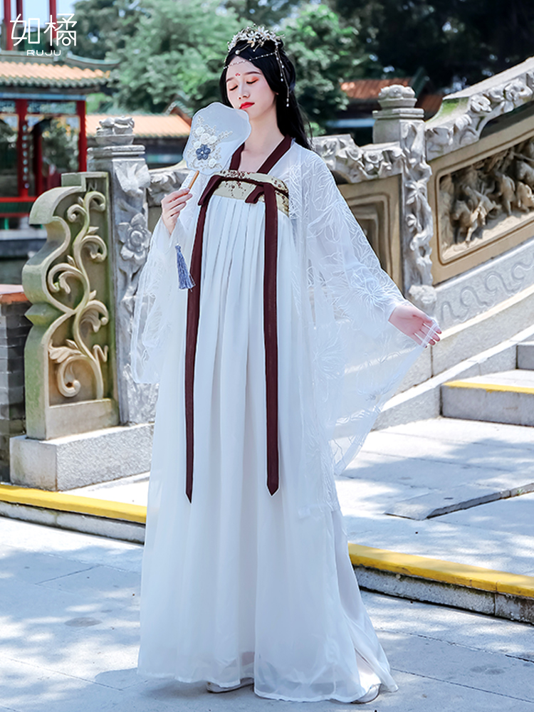 중국 전통의상 여자 제나라 가슴 치마 신선한 개선 된 큰 소매 셔츠