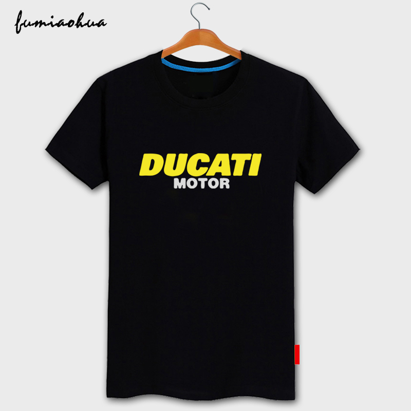 오토바이 Miaohua Ducati DUCATI 매니아 코튼 반팔 티셔츠 남성 여름 라운드넥 오버핏