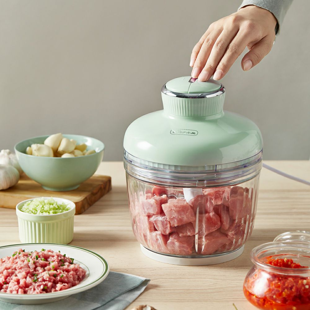 컵스 고기 분쇄기 가정용 스테인레스 스틸 전기 다기능 작은 충전 다진 야채 볶음 마늘 퓌레 요리 기계