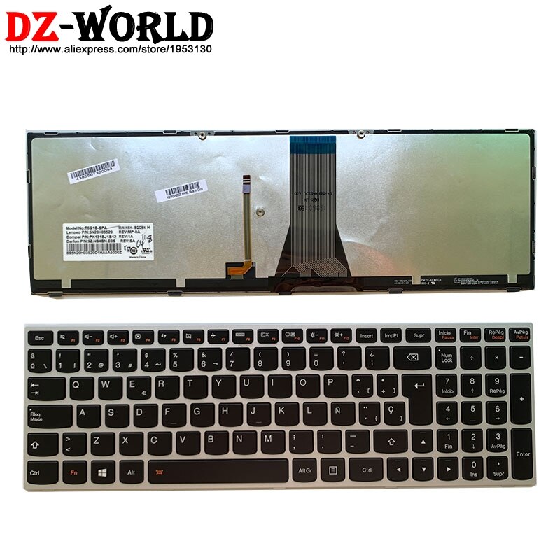 새로운 원래 스페인 노트북 백라이트 키보드 레노버 Z51-70 ideapad 500-15isk 시리즈 5n20h03520 5n20h03456