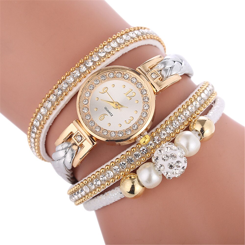 패션 뜨거운 판매 테이블 여성 다이아몬드 영어 시계 서클 라운드 다이얼 팔찌 휴일 선물