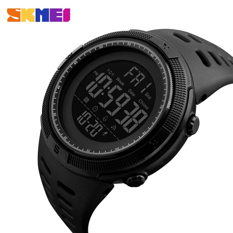 Skmei 패션 야외 스포츠 시계 남자 다기능 시계 알람 시계 크로노 5bar 방수 디지털 시계 reloj hombre 1251