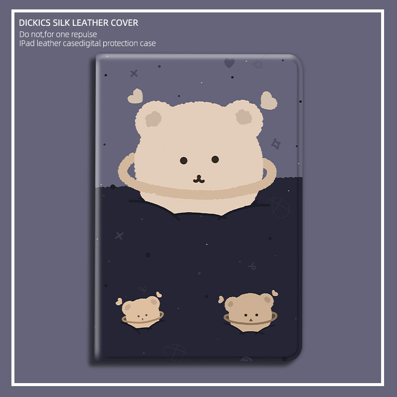작은 곰 ipadair1 / air2 보호 케이스 2019 새로운 ipad7 10.2 인치 수면 가죽 케이스 air3 10.5 인치 낙하 방지 미니 시리즈 ipad 태블릿 234 펜 슬롯 pro9.7