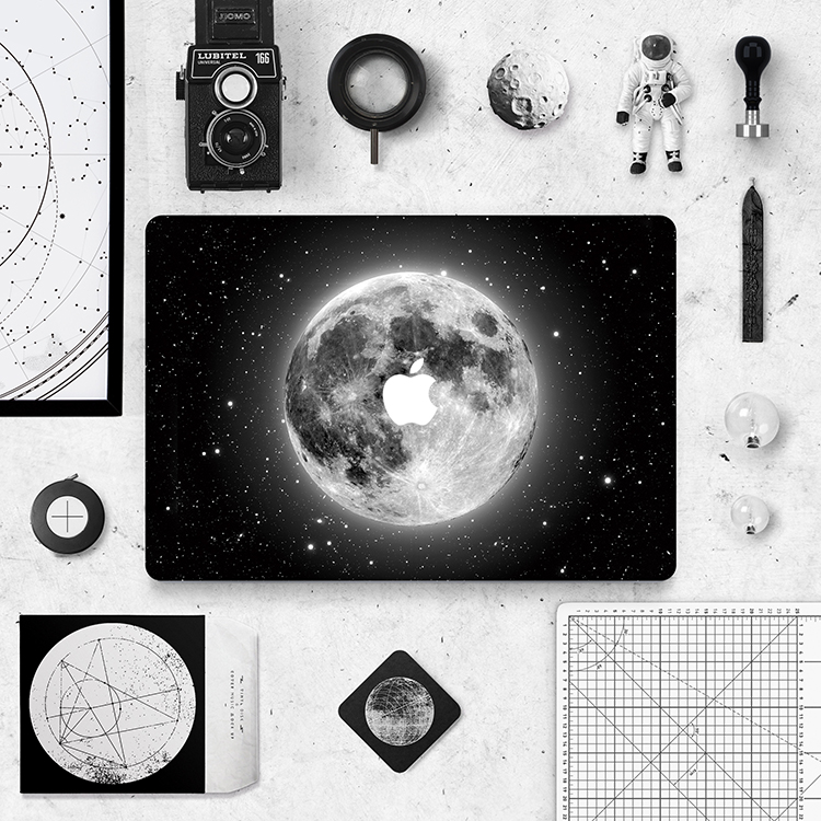 무한 창조 Original Moon MacBook Apple Laptop 보호 필름 스티커 우주 별이 빛나는 하늘 단순