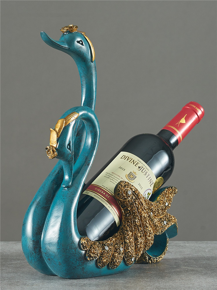 유럽 ​​독창적 백조 와인 랙 장식 현대 미니멀 거실 TV 캐비닛 작은 가구 장식품