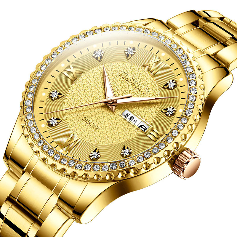 정품 스위스 남성 시계 2019 New Ultra-thin Watch Male Business Model Atmospheric Waterproof Luminous Gold Watch Male Tide