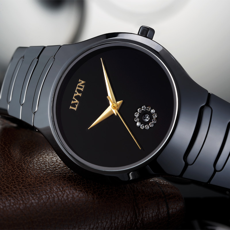 Lvyin 도자기 스케일 무료 스위스 남성 시계 캐주얼 비즈니스 남성 시계 커플 쿼츠 시계 방수 여성 시계 기계