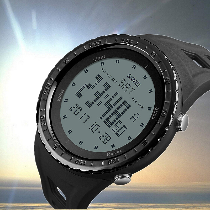 Momentum 다기능 야외 스포츠 남성 시계 LED 카운트 다운 등산 남성 시계 패션 큰 다이얼 1246
