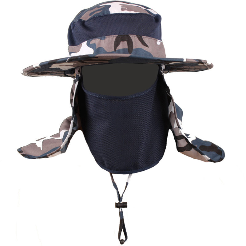 그늘 모자 남성 어부 여름 야외 하이킹 낚시 큰 여행 위장 자외선 차단제 태양
