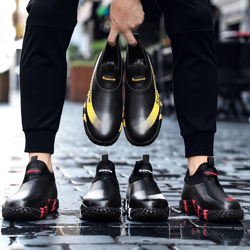 방수 장화 남성 패션 낚시 신발 세차 노동 보험 작업 쇼트 튜브 고무 주방 미끄럼 방지 물