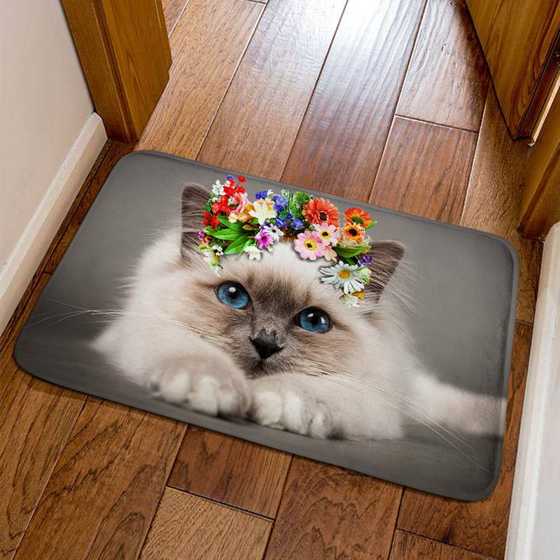 3D 동물 문 매트 침실 현관 부엌 욕실 도어 미끄럼 고양이