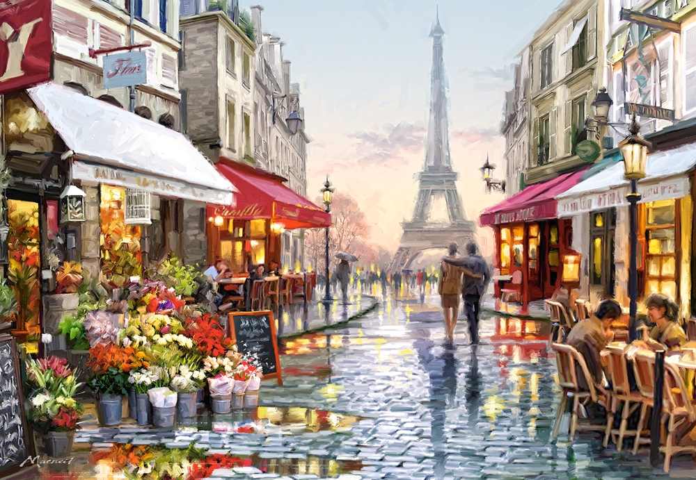 퍼즐 Castorland Paris street flower shop Macneil 유럽 수입 1500pcs