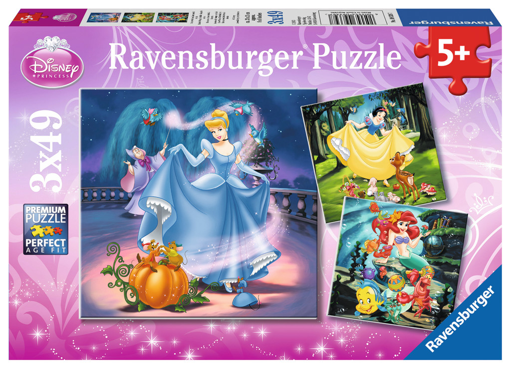 퍼즐 Ravensburger 디즈니 공주x3 49pcs 수입 완구