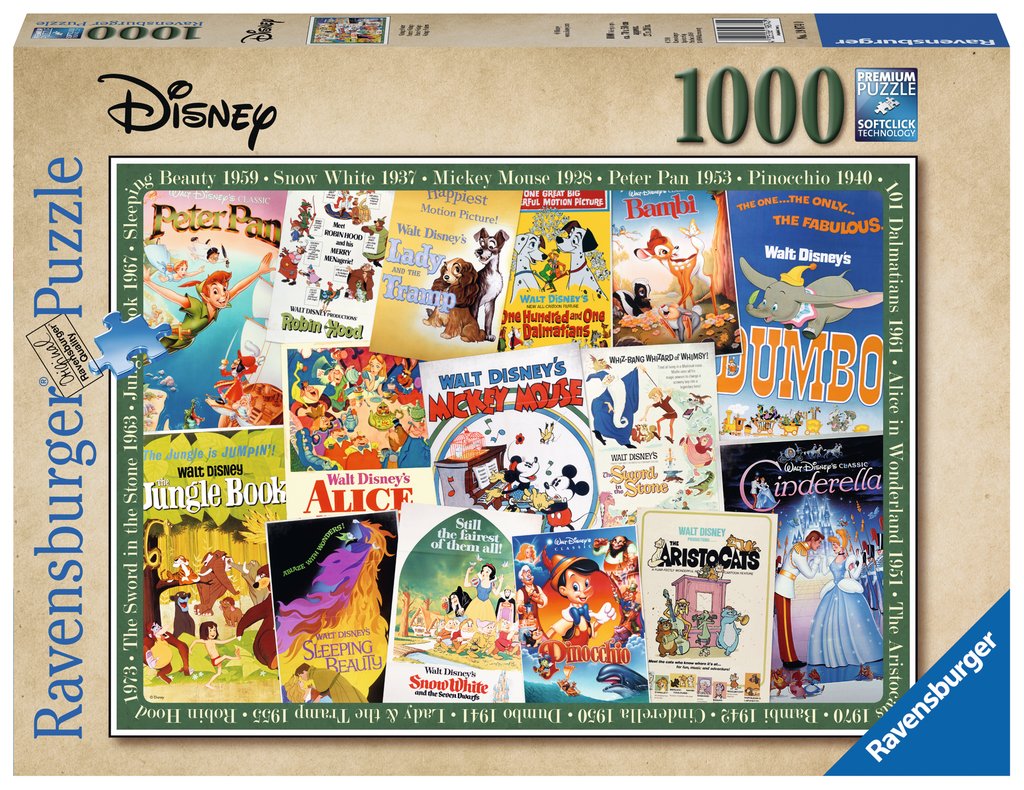 [재고 있음] Ravensburger Retro Disney Poster 1000 Pieces 독일 수입 퍼즐 장난감
