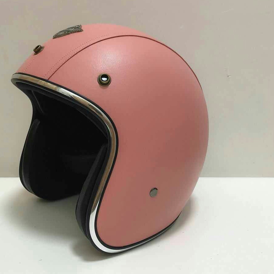 할리 복고풍 오토바이 캡 전기 오토바이 헬멧 핑크 패션 성격 헬멧 남성과 여성 반 커버 헬멧