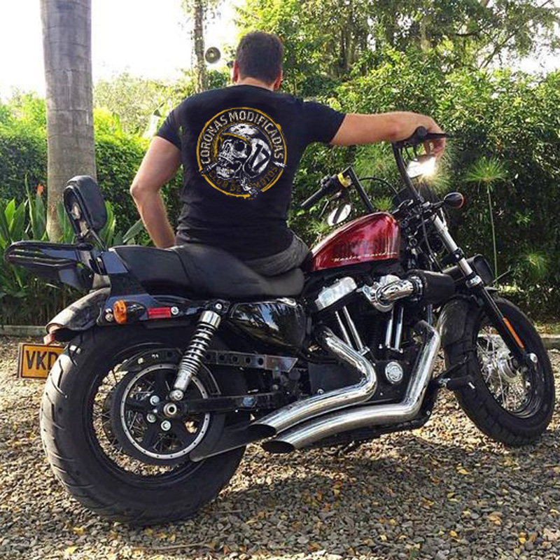 미국 빈티지 반팔 티셔츠 남성 아미 카지 오토바이 헤비급 두개골 중금속 바위