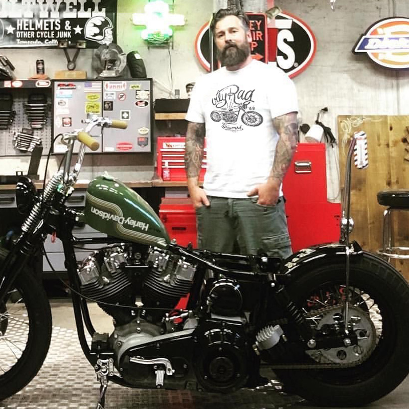 미국의 빈티지 오토바이 바위 기관차 티셔츠 반팔 펑크 스트리트 무거운 모델 남성 터프가 코튼