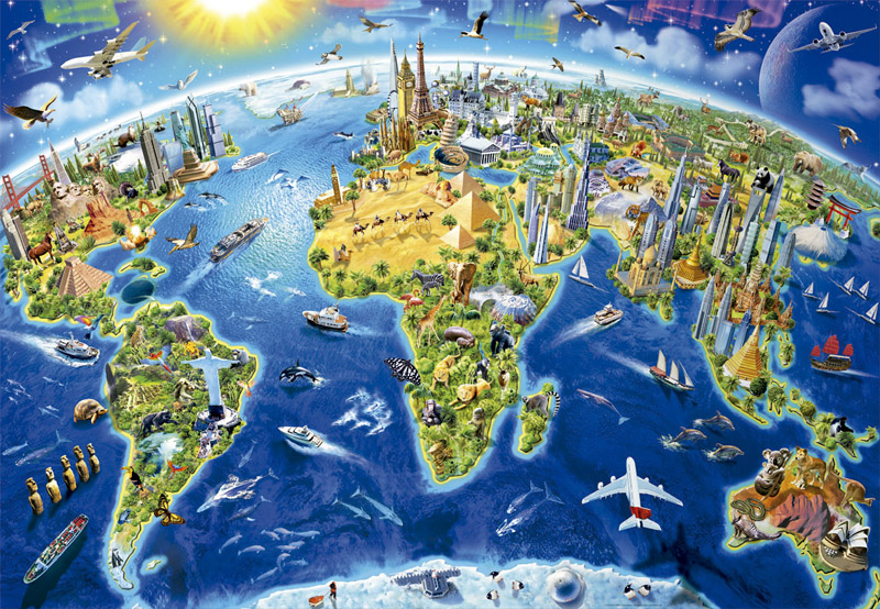 퍼즐 Educa World City 랜드마크 2000pcs 수입