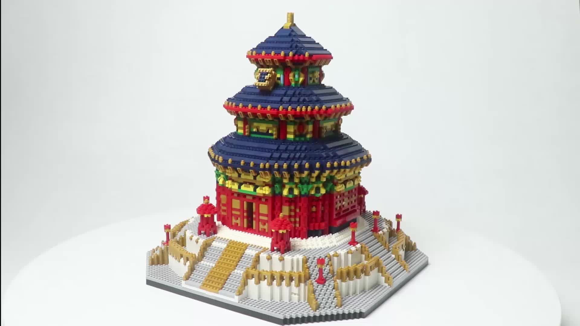 레고호환 베이징 천안문 빌딩 블록은 사원 중국 스타일 건축 모델 어린이 교육 조립 장난감 퍼즐과 호환됩니다
