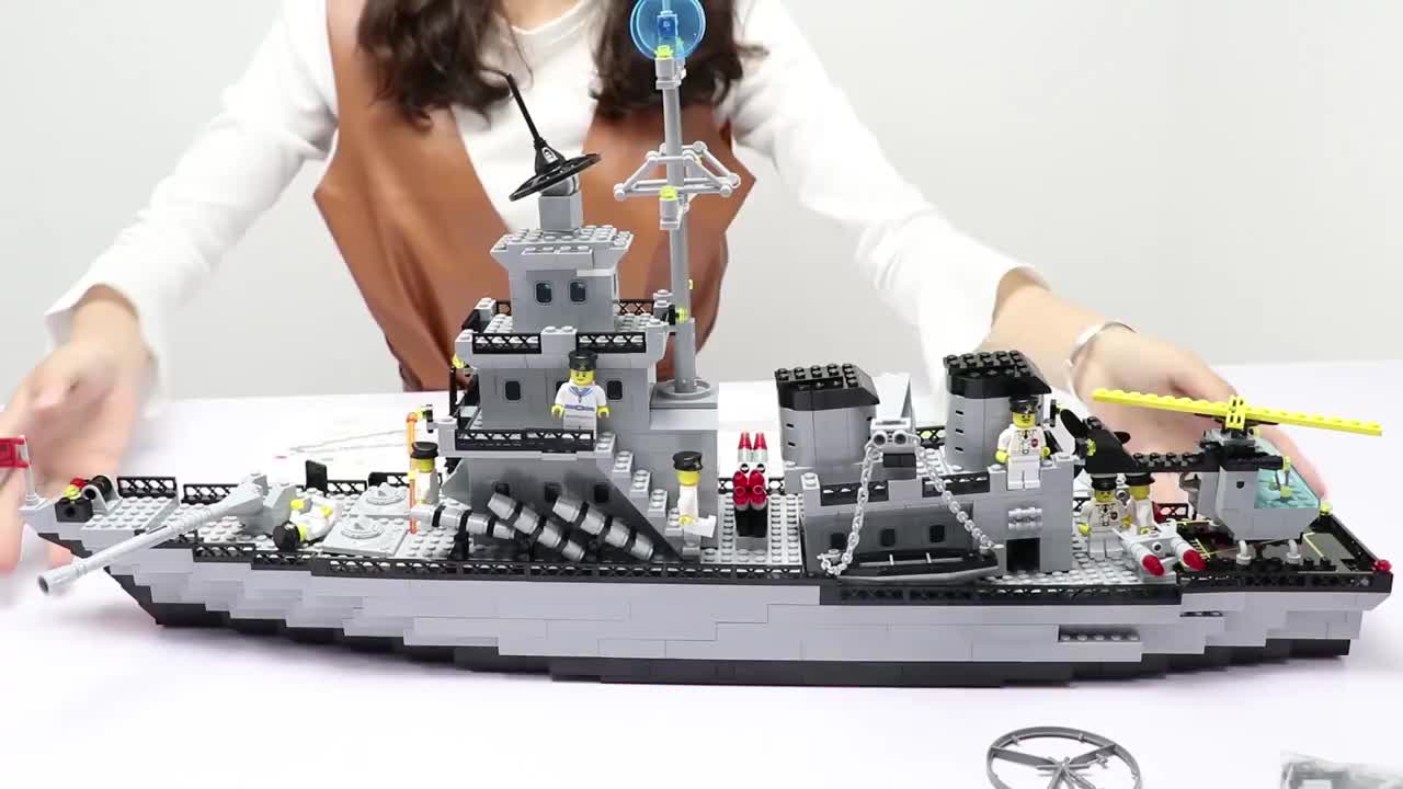 계몽 호환 레고 빌딩 블록 선박 조립 군함 모델 항공 모함 소년 퍼즐 조립 어린이 장난감 퍼즐