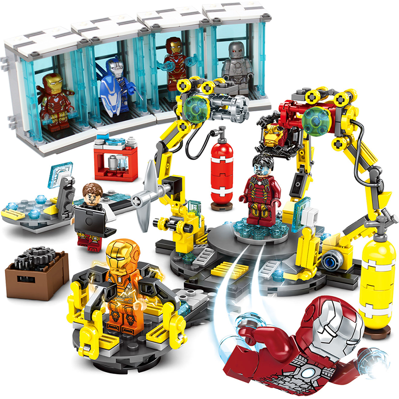 레고호환 조립 빌딩 블록 Lego Revenge 4 League Minions Steel Base Mechaman Showroom 3 교육용 장난감 모델