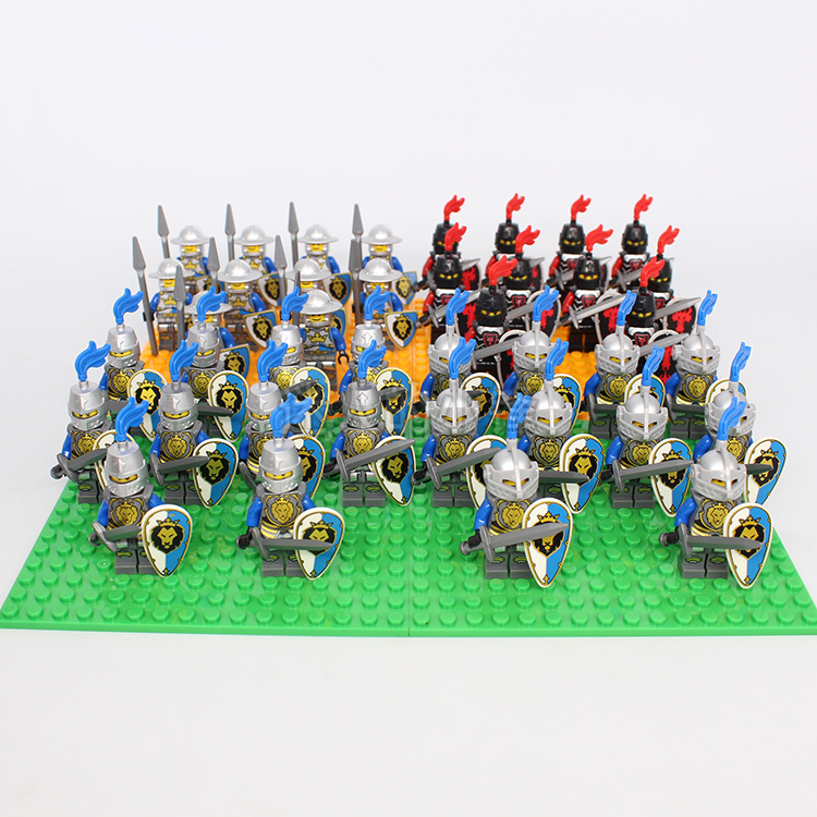 접합 깨달음 빌딩 블록 로마 삼국지 블루 사자 화재 용 비행 독수리 군인 Minifigures 호환 레고 작은 입자 군대