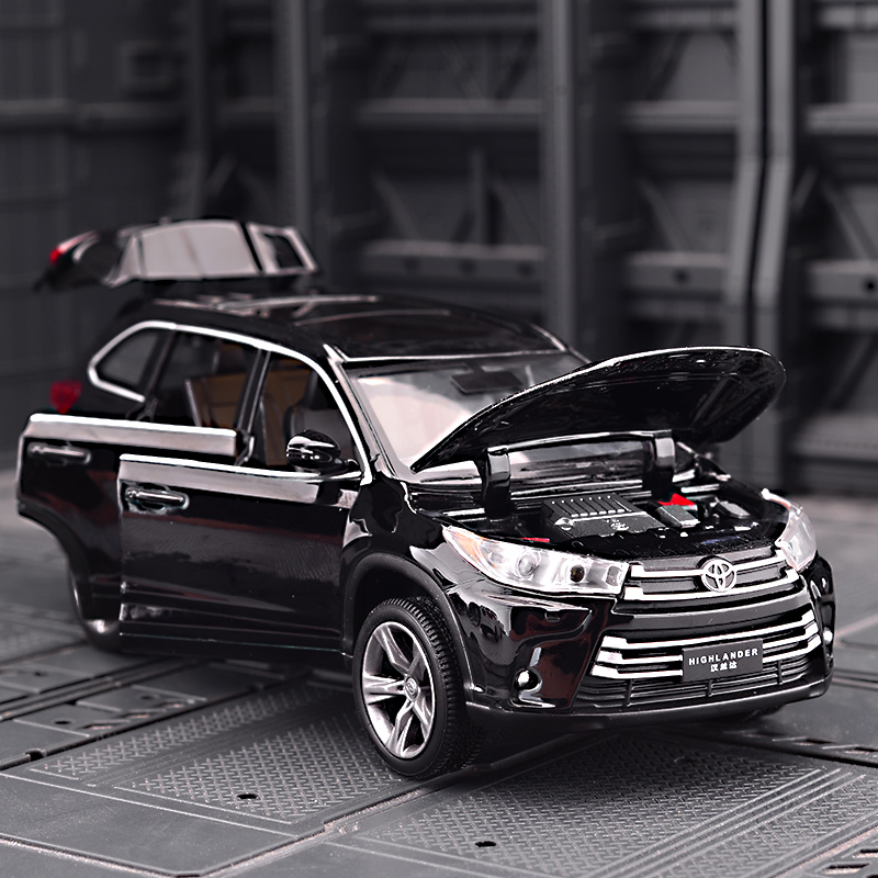 시뮬레이션 도요타 자동차 하이랜더 SUV 모델 합금 8 세 소년 장난감 오프로드 차량