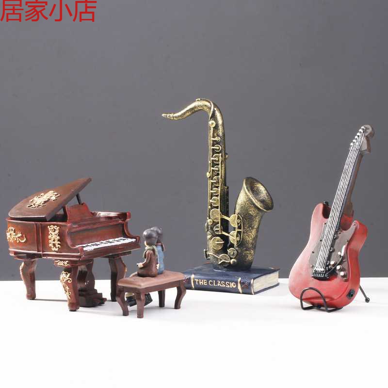 창조적 인 유럽 복고풍 향수 바이올린 피아노 기타 모델 악기 수공예 장식 작은 장식