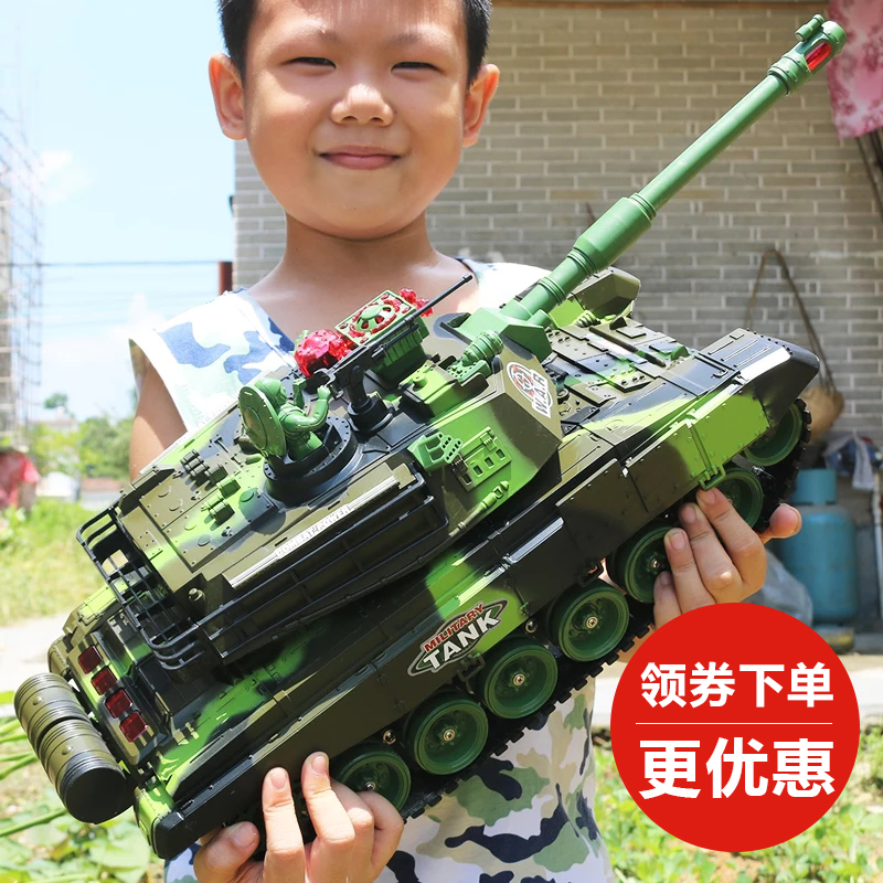 대형 리모컨 탱크가 대포 장난감 크롤러 소년 오프로드 카 충전하는 전투 시작할 수 .
