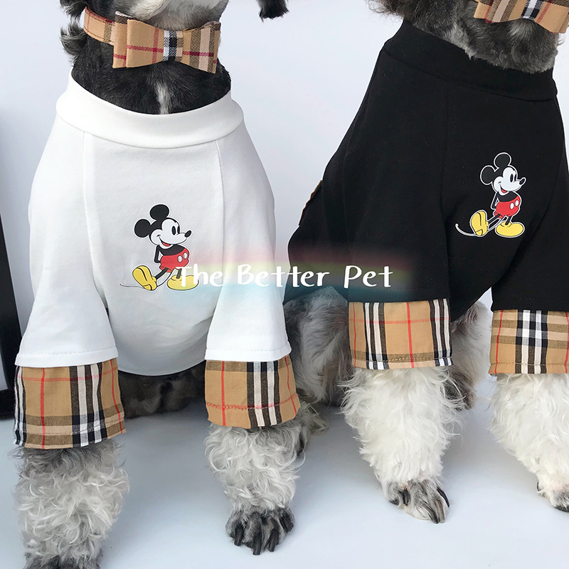 브랜드 애완 동물 옷 여름 슈나우저 테디 법 싸움 고양이와 개 인쇄 티셔츠 작은 개 반팔