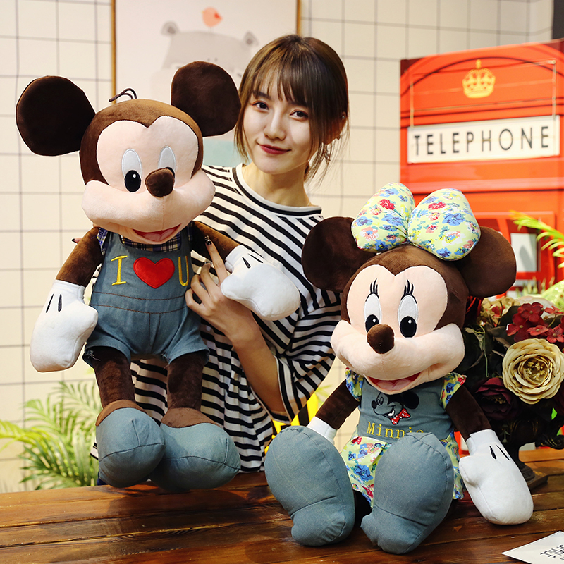 큰 인형 인형 봉제 장난감 미키 마우스 헝겊 인형 귀여운 어린이 결혼 한 쌍의 생일 선물 소녀