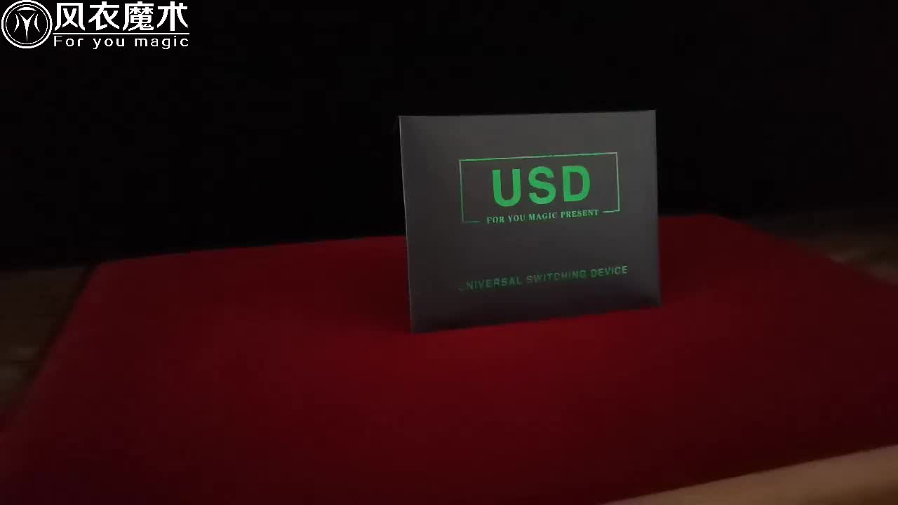 2020 USD 범용 변환 카드 패키지 저장 브랜드 그룹 가죽 가방 근접 촬영 거리 수석 충격 마술 소품