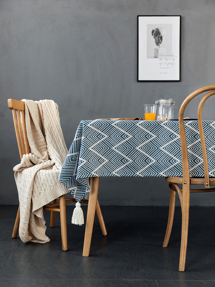 현대 미니멀 식탁보 북유럽 린넨 아트 일본식 직사각형 가정용 커피 테이블 패드 라운드