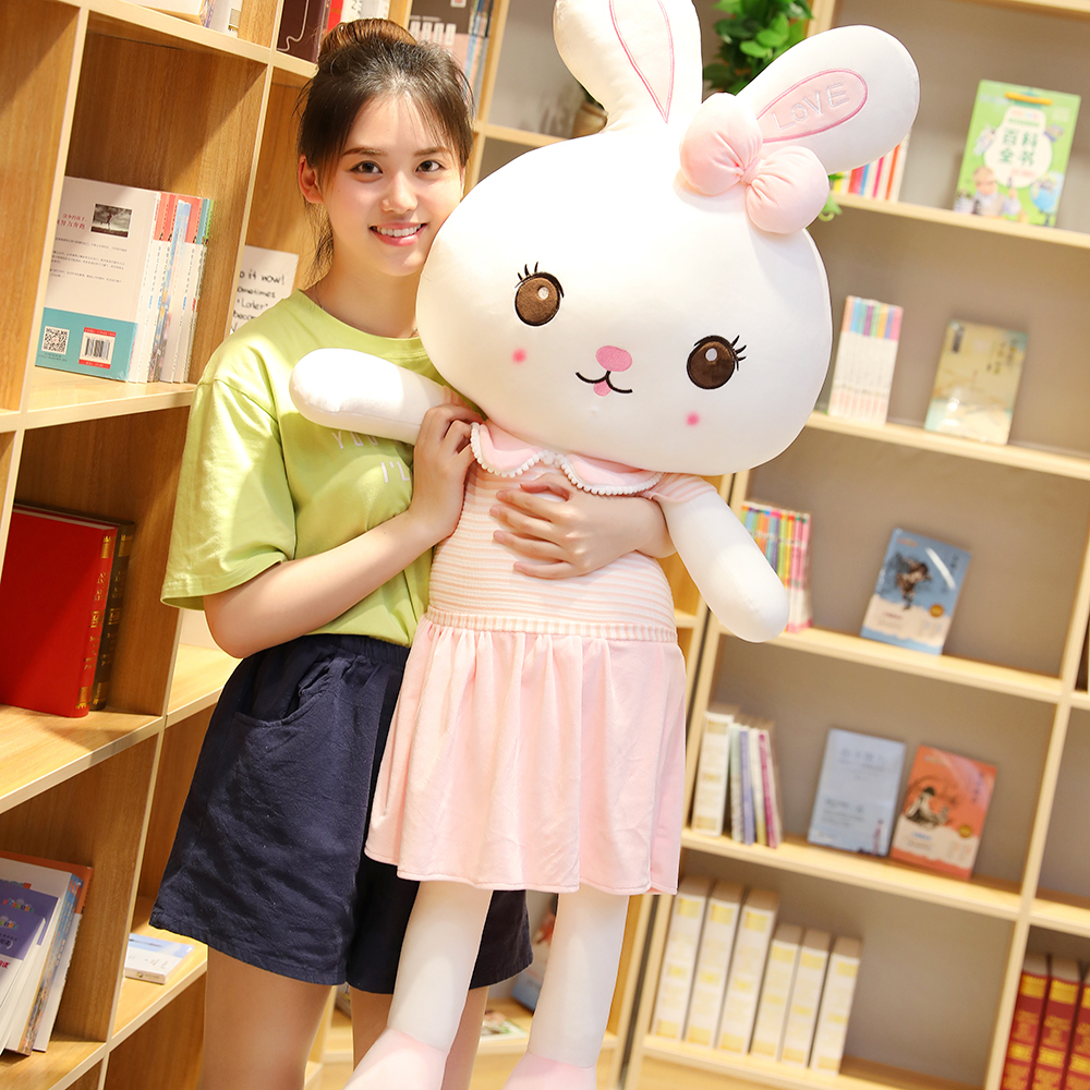 토끼 봉제 장난감 인형 아이 인형 귀여운 소녀 생일 선물 베개 작은 흰 토끼 공주 인형