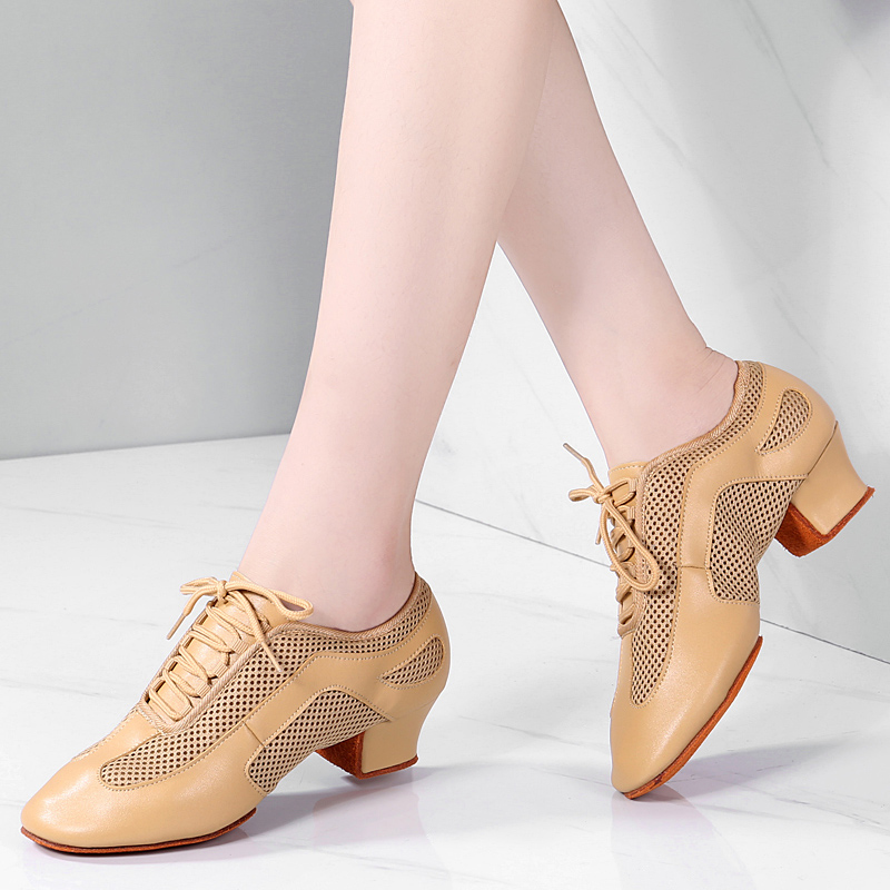 라틴어 댄스 신발 성인 여성 교사 신발 굽 높은 부드러운 바닥 광장 댄스 신발 메쉬 바느질 현대 무용 신발