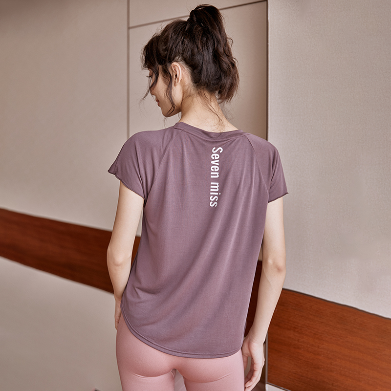 요가 반팔 탑 여성 박시 얇은 빠른 건조 스포츠 티셔츠 체육관 실행 훈련 피트니스 블라우스