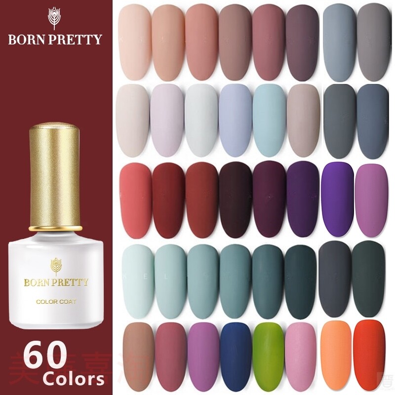 60 Colors 매트 UV Gel Nail Polish 6ml Pure Color Matt